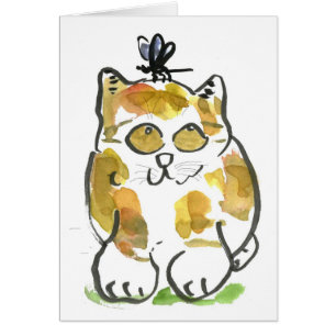 Chaton et libellule de calicot