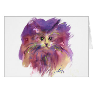 CHATON VIOLET, PORTRAIT DE CHAT, PATTE COLORÉE