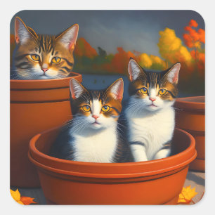 Chatons Plantes Pot, Stickers