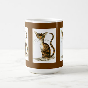 Chats à tablettes Brown sur tall mug