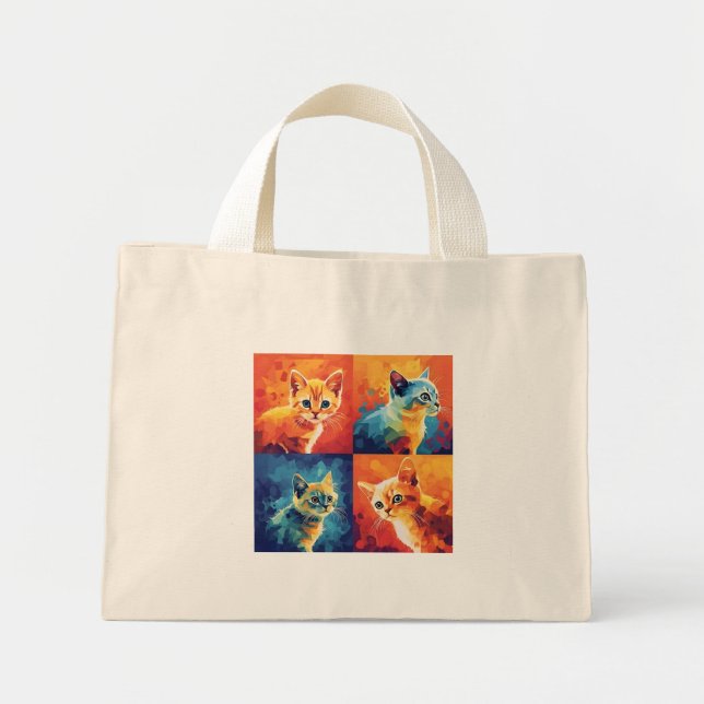 Chats adorables silhouette Sacs fourre-tout Stylis (Devant)