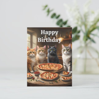 Chats amateurs de pizza, Carte d'anniversaire