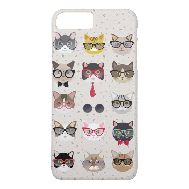 Chats amusants avec lunettes iPhone 7 Plus Coque (Dos)