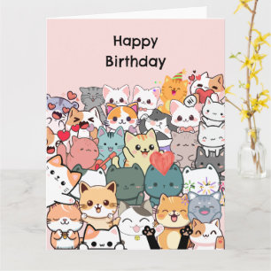 Chats amusants Bonne carte d'anniversaire personna