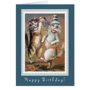 Chats anthropomorphes lanceurs de confettis