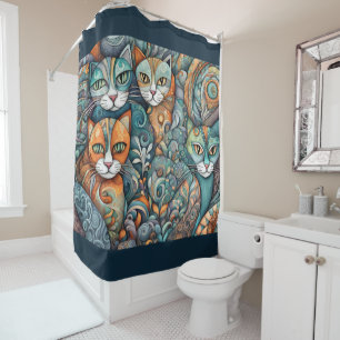 chats apaisants 2 rideau de douche