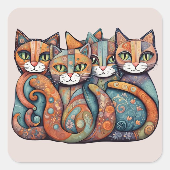 chats apaisants 3 autocollants (Devant)