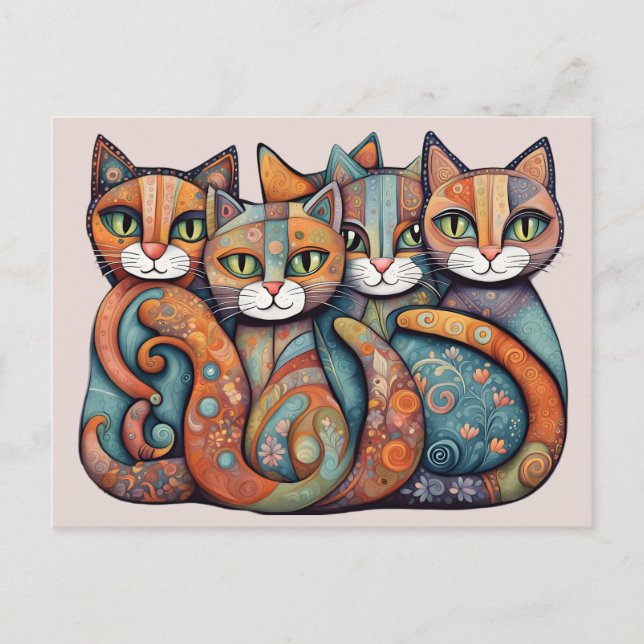 chats apaisants 3 carte postale (Devant)