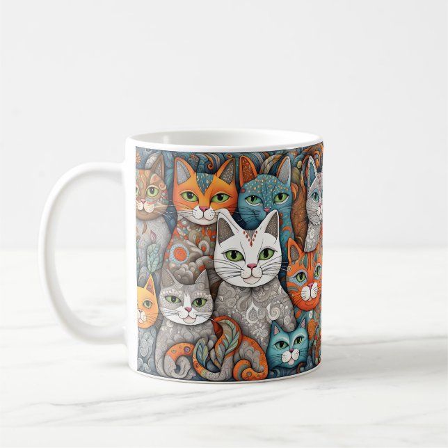 chats apaisants tasse de café (Gauche)