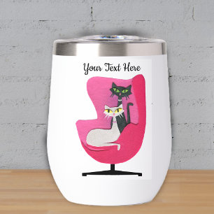 Chats atomiques Vert Yellow Eaux rose Vintage Chai