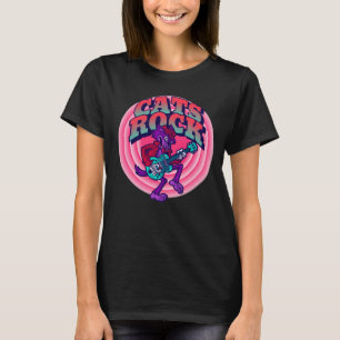 CHATS CHAT ROCK AVEC T-SHIRTS GUITAR FUNNY