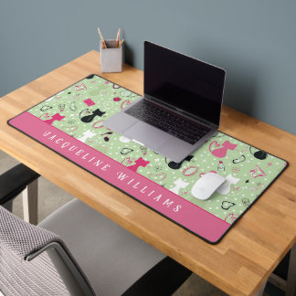 Chats Coeurs Retro Green