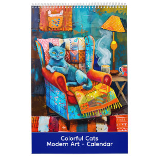 Chats Colorés – Calendrier d'Art Moderne