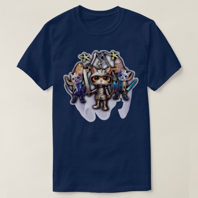 chats combatifs braves classiques TShirt (Design devant)