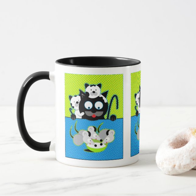 Chats contre Mug café souris (Avec donut)
