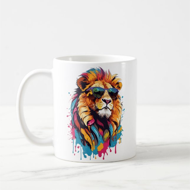 Chats cool : La Mug de café Lion (Gauche)