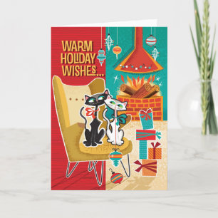 Chats Cosy Cartes de Noël Rétro
