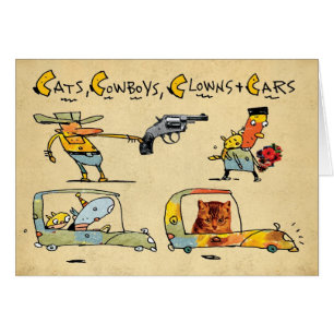 Chats, cowboys, clowns et voitures