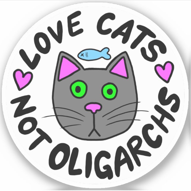 Chats d'amour, pas Oligarques Sticker en vinyle (Devant)