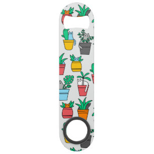 Chats dans les pots à fleurs