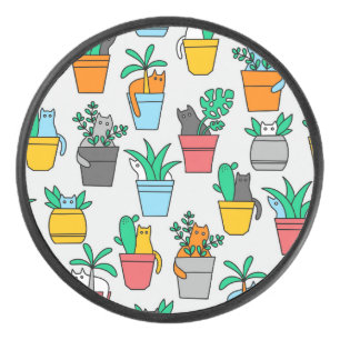 Chats dans les pots à fleurs