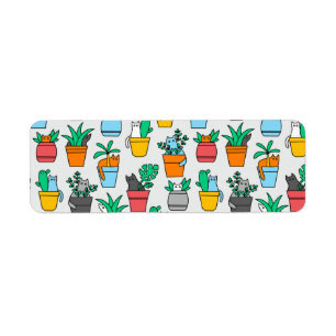 Chats dans les pots à fleurs