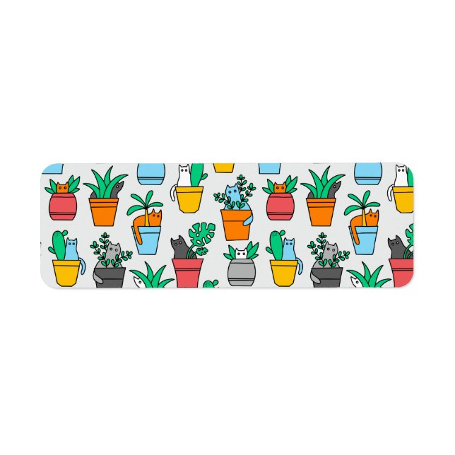 Chats dans les pots à fleurs (Devant)