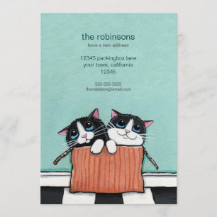 Chats dans un emballage   Nouveau Faire-part résid