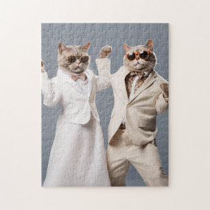 Chats dansants en Vêtements Jigsaw Puzzle