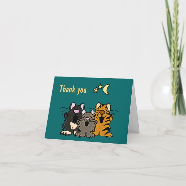 Chats de chant d'AL carte de remerciements (Devant)