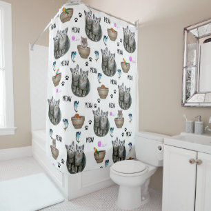 Chats de chaton pour rideau de douche