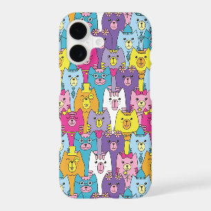 Chats de dessin animé colorés mignons