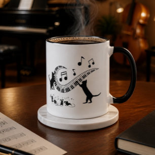 Chats de jazz Piano Café Mug