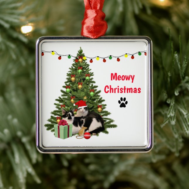 Chats de Noël Meowy et ornement en céramique arbor (Arbre)