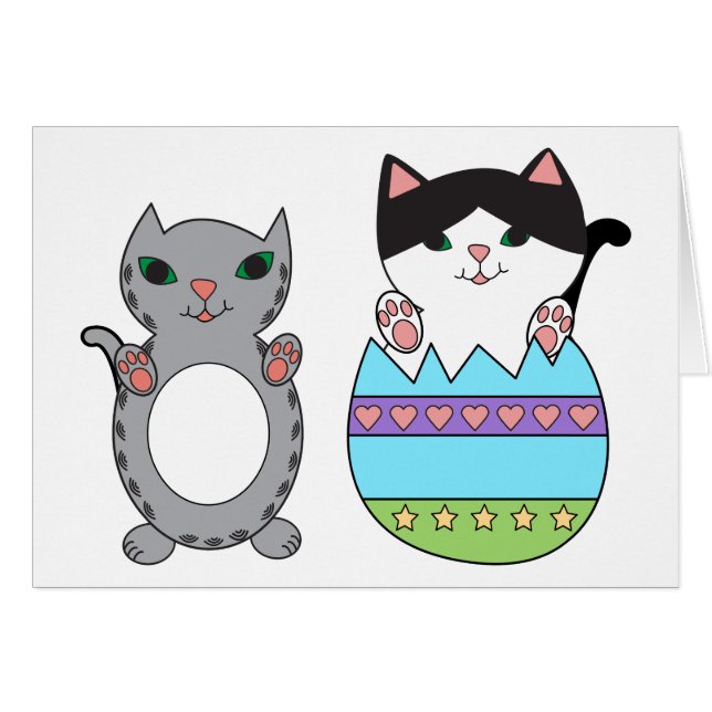 Chats de Pâques mignonnes Meow drôle (Devant horizontal)