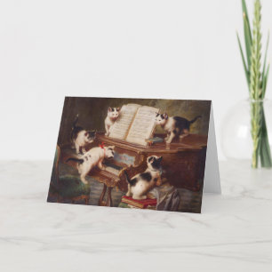 CHATS de PIANO - carte de voeux d'humour de chat