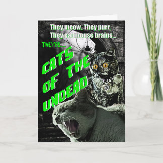 Chats des morts-vivants Carte d'Halloween