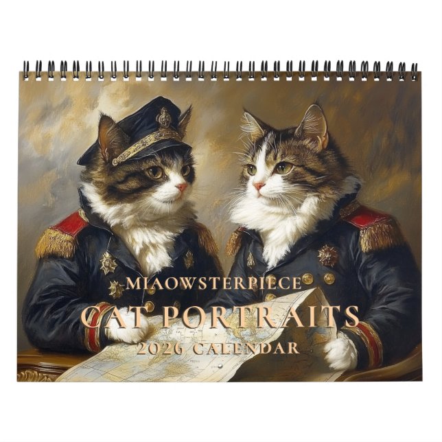 Chats en costume historique 2026 Calendrier mural (Protection)