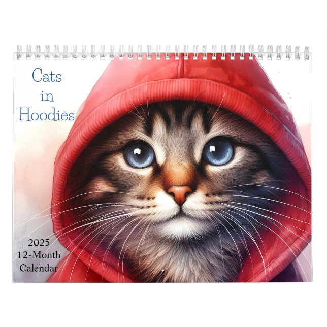Chats en Sweat - shirt à capuche 2025 Calendrier 1 (Protection)