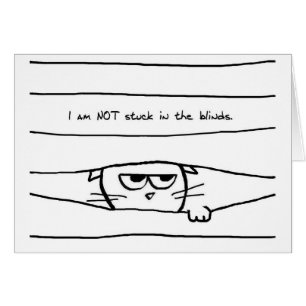 Chats et abat-jour de fenêtre - carte drôle de