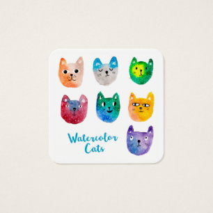 Chats et amis à l'aquarelle