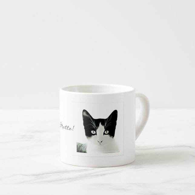 Chats et café - Ma devise ! Espresso Mug (Devant droit)