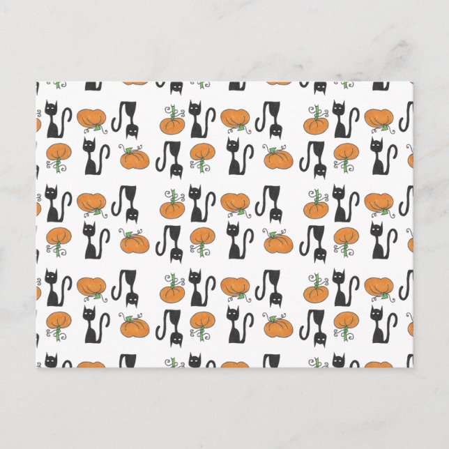Chats et carte postale de citrouilles (Devant)