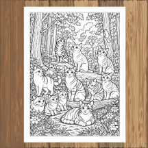 Chats et Chatons dans le Poster de Coloriage de la