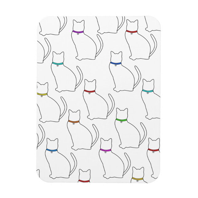 Chats et colliers Magnet personnalisé (Vertical)