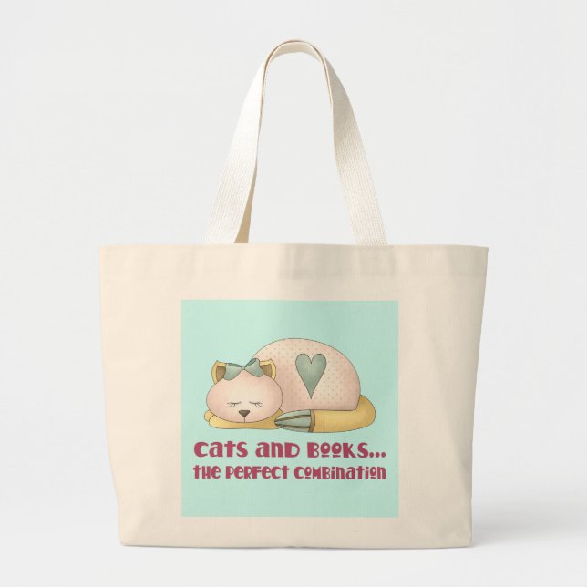Chats et livres - sac fourre-tout parfait (Devant)