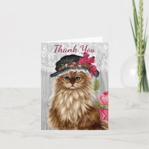 Chats habillés dans des cartes pour notes de