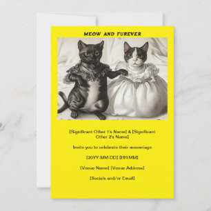Chats Jaunes Mariage Meow Et Furever Invitation