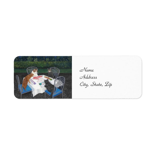 Chats jouant au Mahjong (Devant)