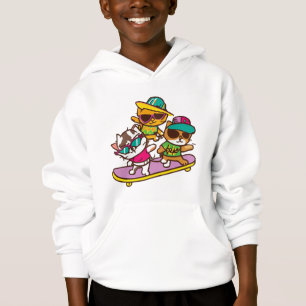 Chats Jouer Skateboard porter des lunettes Hip hop